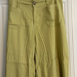 Anthropologie Collette Classic Linen Pant Citrine Wide-Leg